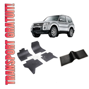 Set 5 covorase MITSUBISHI PAJERO IV din 04.2007-07.2015, cu covoras tunel median, CAROSERIE SUV 5 USI, Presuri cauciuc 100%, compatibil cu autoturismul MITSUBISHI PAJERO IV, Rigum
