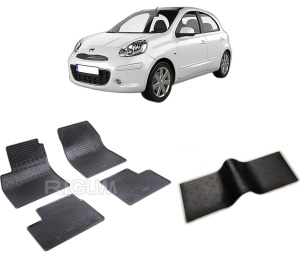 Set 5 covorase NISSAN MICRA K13 FACELIFT din 06.2013-02.2017, cu covoras tunel median, CAROSERIE HATCHBACK FACELIFT, Presuri cauciuc 100%, compatibil cu autoturismul NISSAN MICRA K13 FACELIFT, Rigum - Img 2
