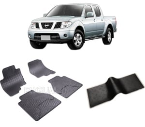 Set 5 covorase NISSAN NAVARA din 2005-2010, cu covoras tunel median, CAROSERIE PICK-UP, Presuri cauciuc 100%, compatibil cu autoturismul NISSAN NAVARA, Rigum - Img 2