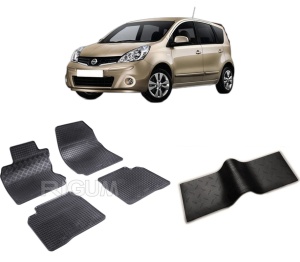 Set 5 covorase NISSAN NOTE E11 din 2006-09.2013, cu covoras tunel median, CAROSERIE HATCHBACK, Presuri cauciuc 100%, compatibil cu autoturismul NISSAN NOTE E11, Rigum - Img 2
