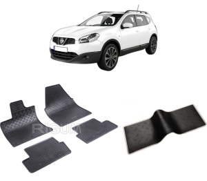 Set 5 covorase NISSAN QASHQAI I din 02.2007-01.2014, cu covoras tunel median, CAROSERIE SUV, Presuri cauciuc 100%, compatibil cu autoturismul NISSAN QASHQAI I, Rigum - Img 2
