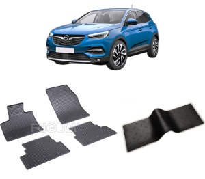 Set 5 covorase OPEL GRANDLAND X din 10.2017-PREZENT, cu covoras tunel median, CAROSERIE SUV, Presuri cauciuc 100%, compatibil cu autoturismul OPEL GRANDLAND X, Rigum - Img 2