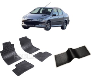 Set 5 covorase PEUGEOT 206 din 1998-2010, cu covoras tunel median, CAROSERIE SEDAN, Presuri cauciuc 100%, compatibil cu autoturismul PEUGEOT 206, Rigum - Img 2