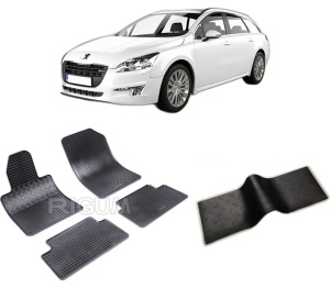 Set 5 covorase PEUGEOT 508 I din 01.2011-09.2018, cu covoras tunel median, CAROSERIE COMBI, Presuri cauciuc 100%, compatibil cu autoturismul PEUGEOT 508 I, Rigum - Img 2