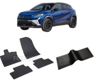 Set 5 covorase RENAULT CAPTUR II FACELIFT din 07.2024-PREZENT, cu covoras tunel median, CAROSERIE SUV, Presuri cauciuc 100%, compatibil cu autoturismul RENAULT CAPTUR II FACELIFT, Rigum - Img 2