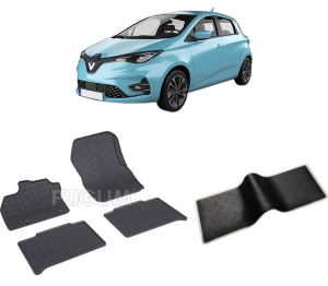 Set 5 covorase RENAULT ZOE din 06.2019-PREZENT, cu covoras tunel median, CAROSERIE HATCHBACK FACELIFT, Presuri cauciuc 100%, compatibil cu autoturismul RENAULT ZOE, Rigum - Img 2