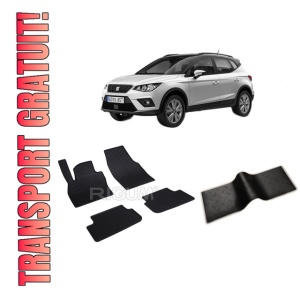 Set 5 covorase SEAT ARONA din 06.2017-PREZENT, cu covoras tunel median, CAROSERIE SUV, Presuri cauciuc 100%, compatibil cu autoturismul SEAT ARONA, Rigum