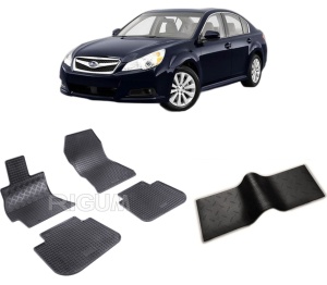 Set 5 covorase SUBARU LEGACY V din 2009-2014, cu covoras tunel median, CAROSERIE SEDAN, Presuri cauciuc 100%, compatibil cu autoturismul SUBARU LEGACY V, Rigum - Img 2