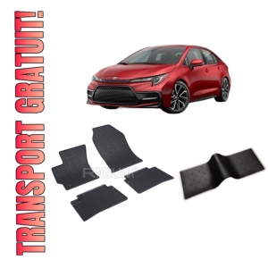 Set 5 covorase TOYOTA COROLLA XII E210 din 02.2019-PREZENT, cu covoras tunel median, CAROSERIE HATCHBACK, Presuri cauciuc 100%, compatibil cu autoturismul TOYOTA COROLLA XII E210, Rigum
