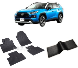 Set 5 covorase TOYOTA RAV4 V din 01.2019-PREZENT, cu covoras tunel median, CAROSERIE SUV, Presuri cauciuc 100%, compatibil cu autoturismul TOYOTA RAV4 V, Rigum - Img 2