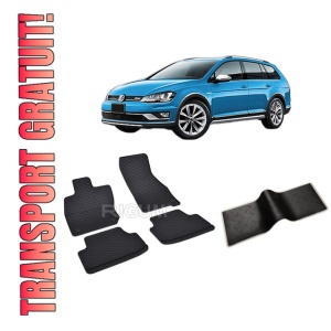 Set 5 covorase VOLKSWAGEN GOLF 8 MHEV din 11.2020-PREZENT, cu covoras tunel median, CAROSERIE COMBI, Presuri cauciuc 100%, compatibil cu autoturismul VOLKSWAGEN GOLF 8 MHEV, Rigum