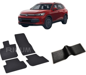 Set 5 covorase VOLKSWAGEN TIGUAN III MHEV din 11.2023-PREZENT, cu covoras tunel median, CAROSERIE SUV, Presuri cauciuc 100%, compatibil cu autoturismul VOLKSWAGEN TIGUAN III MHEV, Rigum - Img 2