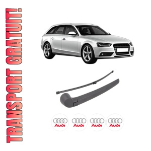 Set brat stergator spate cu lamela pentru AUDI A4 B8 Avant (8K5) din 2007-2015, pentru spate, din cauciuc siliconat rezistent, 4 stickere auto AUDI