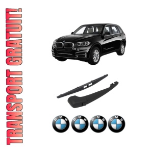 Set brat stergator spate cu lamela pentru BMW Seria X5 (F15, F85) din 2013-2018, pentru spate, din cauciuc siliconat rezistent, 4 stickere auto BMW Seria