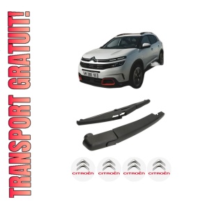 Set brat stergator spate cu lamela pentru CITROEN C5 AIRCROSS (A_) din 2018-2023, pentru spate, din cauciuc siliconat rezistent, 4 stickere auto CITROEN