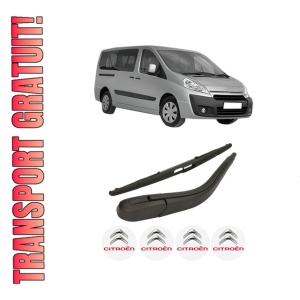 Set brat stergator spate cu lamela pentru CITROEN JUMPY II (VF7) din 2007-2016, pentru spate, din cauciuc siliconat rezistent, 4 stickere auto CITROEN