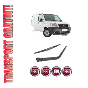 Set brat stergator spate cu lamela pentru FIAT DOBLO Box Body/MPV (223_) din 2005-2010, pentru spate, din cauciuc siliconat rezistent, 4 stickere auto FIAT