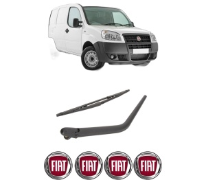 Set brat stergator spate cu lamela pentru FIAT DOBLO Box Body/MPV (223_) din 2005-2010, pentru spate, din cauciuc siliconat rezistent, 4 stickere auto FIAT v2179