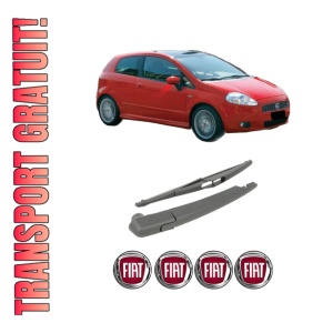 Set brat stergator spate cu lamela pentru FIAT PANDA (312_, 319_) din 2012-2015, pentru spate, din cauciuc siliconat rezistent, 4 stickere auto FIAT