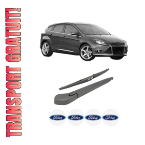 Set brat stergator spate cu lamela pentru FORD FOCUS III din 2010-2020, pentru spate, din cauciuc siliconat rezistent, 4 stickere auto FORD
