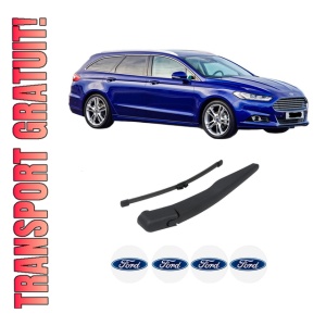 Set brat stergator spate cu lamela pentru FORD MONDEO V Turnier (CF) din 2014-2019, pentru spate, din cauciuc siliconat rezistent, 4 stickere auto FORD - Img 1