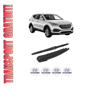 Set brat stergator spate cu lamela pentru HYUNDAI SANTA FE IV (TM, TMA) din 2018-2022, pentru spate, din cauciuc siliconat rezistent, 4 stickere auto HYUNDAI