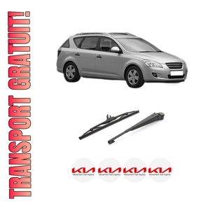 Set brat stergator spate cu lamela pentru KIA CEE'D SW (ED) din 2007-2012, pentru spate, din cauciuc siliconat rezistent, 4 stickere auto KIA