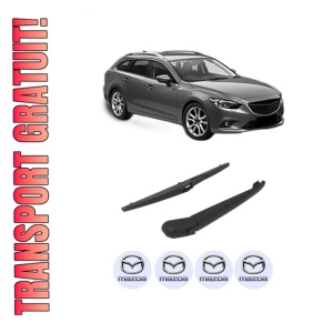 Set brat stergator spate cu lamela pentru MAZDA 6 Estate (GJ, GL) din 2012-2020, pentru spate, din cauciuc siliconat rezistent, 4 stickere auto MAZDA