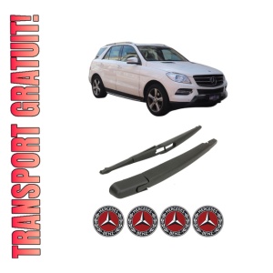 Set brat stergator spate cu lamela pentru MERCEDES-BENZ M-CLASS (W166) din 2011-2015, pentru spate, din cauciuc siliconat rezistent, 4 stickere auto MERCEDES-BENZ