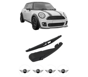 Set brat stergator spate cu lamela pentru MINI MINI CLUBMAN (F54) din 2015-2024, pentru spate, din cauciuc siliconat rezistent, 4 stickere auto MINI v1318