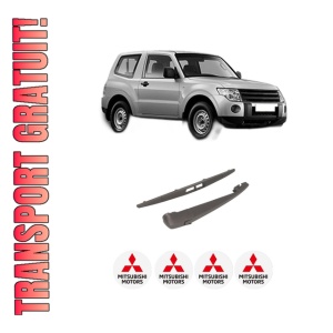 Set brat stergator spate cu lamela pentru MITSUBISHI PAJERO IV (V8_W, V9_W) din 2006-2016, pentru spate, din cauciuc siliconat rezistent, 4 stickere auto MITSUBISHI
