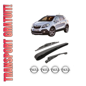 Set brat stergator spate cu lamela pentru OPEL MOKKA / MOKKA X (J13) din 2012-2019, pentru spate, din cauciuc siliconat rezistent, 4 stickere auto OPEL