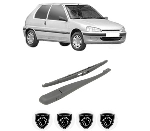 Set brat stergator spate cu lamela pentru PEUGEOT 106 II (1A_, 1C_) din 1996-2004, pentru spate, din cauciuc siliconat rezistent, 4 stickere auto PEUGEOT v838