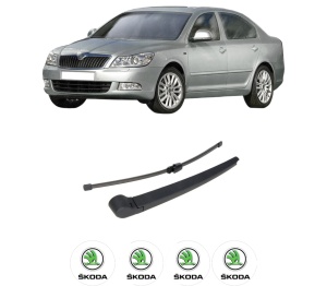 Set brat stergator spate cu lamela pentru SKODA OCTAVIA II (1Z3) din 2004-2013, pentru spate, din cauciuc siliconat rezistent, 4 stickere auto SKODA v475
