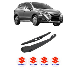 Set brat stergator spate cu lamela pentru SUZUKI SX4 S-CROSS (JY) din 2013-2022, pentru spate, din cauciuc siliconat rezistent, 4 stickere auto SUZUKI v415