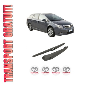 Set brat stergator spate cu lamela pentru TOYOTA AVENSIS Estate (_T27_) din 2008-2018, pentru spate, din cauciuc siliconat rezistent, 4 stickere auto TOYOTA