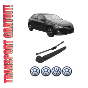 Set brat stergator spate cu lamela pentru Volkswagen POLO VI (AW1, BZ1, AE1) din 2021, pentru spate, din cauciuc siliconat rezistent, 4 stickere auto Volkswagen