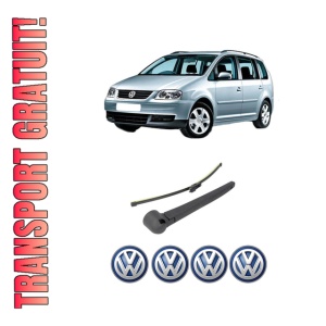 Set brat stergator spate cu lamela pentru Volkswagen TOURAN (1T1, 1T2) din 2003-2010, pentru spate, din cauciuc siliconat rezistent, 4 stickere auto Volkswagen
