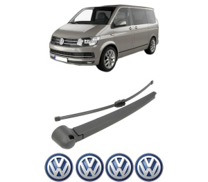Set brat stergator spate cu lamela pentru Volkswagen TRANSPORTER T5 Bus (7HB, 7HJ, 7EB, 7EJ) din 2003-2015, pentru spate, din cauciuc siliconat rezistent, 4 stickere auto Volkswagen v228