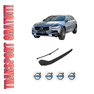 Set brat stergator spate cu lamela pentru VOLVO V90 II Cross Country (236) din 2017, pentru spate, din cauciuc siliconat rezistent, 4 stickere auto VOLVO
