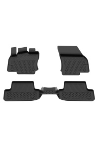 Set covorase Audi Q2 din 2015, covorase presuri tavita auto, cu tunel median intermediar din cauciuc thermoplastic, 4 Stickere auto cu Audi - Img 3