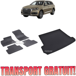 Set Covorase Auto Si Tavita Portbagaj AUDI Q7 4M din 06.2015 - 2026, caroserie suv, 5-7 LOCURI, RAND 3 CULCAT NU CORESPUNDE PENTRU E-TRON