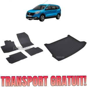 Set Covorase Auto Si Tavita Portbagaj DACIA LODGY din 07.2012 - 10.2022, caroserie combi, 5 LOCURI
