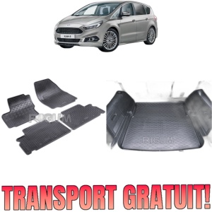 Set Covorase Auto Si Tavita Portbagaj FORD S-MAX I din 05.2006 - 08.2015, caroserie van, 5 LOCURI