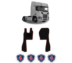 Set covorase Camion Tir SCANIA R II din 2016-2024, Auto, 4x Stickere auto cu SCANIA
