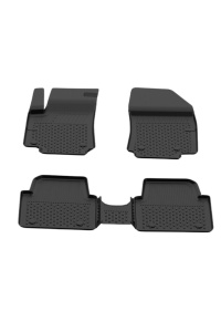 Set covorase Citroen C3 I AIRCROSS din 2017-2024, covorase presuri tavita auto, cu tunel median intermediar din cauciuc thermoplastic, 4 Stickere auto cu Citroen - Img 3