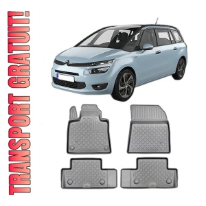 Set covorase CITROEN C4 Grand PICASSO II, din 09.2013 - 06.2022, covorase tavita, caroserie VAN AL 3-LEA rand exclus, compatibile cu autoturismul CITROEN C4 GRAND PICASSO II, ARISTAR