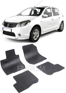Set covorase Dacia Sandero 2007 - 2013 si 4 stickere rotunde Dacia accesorii pentru autoturismul tau - masina v4846