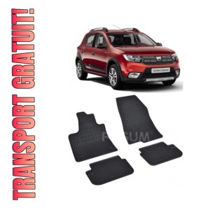 Set covorase Dacia Sandero Stepway 2021-prezent, din cauciuc 100%, compatibile cu autoturismul DACIA Sandero