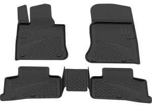 Set covorase Mercedes GLC X254 din 2022, covorase presuri tavita auto, cu tunel median intermediar din cauciuc thermoplastic, 4 Stickere auto cu Mercedes - Img 3